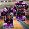 BlueJose Bowling And Pins King Flame Ball Customized Name, Team Name 3D Shirt (4 Colors)