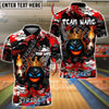 BlueJose Bowling And Pins King Flame Ball Customized Name, Team Name 3D Shirt (4 Colors)