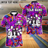 BlueJose Bowling And Pins Funny Graffiti Customized Name, Team Name 3D Shirt (4 Colors)