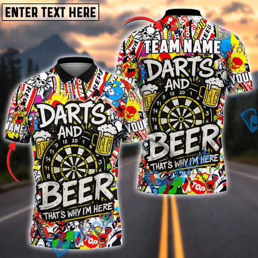 BlueJose Darts And Beer That's Why I'm Here Personalized Name, Team Name Shirt