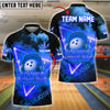 BlueJose Bowling Sounds Neon DJ Style Customized Name, Team Name 3D Shirt (4 Colors)