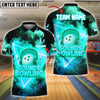 BlueJose Bowling Sounds Neon DJ Style Customized Name, Team Name 3D Shirt (4 Colors)
