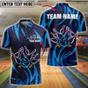 BlueJose Bowling Neon Explosion Customized Name, Team Name 3D Shirt (4 Colors)