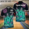 BlueJose Bowling Neon Bowling Ball Strike Funny Customized Name, Team Name 3D Shirt (4 Colors)
