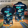 BlueJose Bowling Fear the Ball Cartoon Power Style Customized Name, Team Name 3D Shirt (4 Colors)