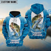 BlueJose Customize Name Bass Fishing Blue Wave 3D Shirts