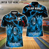 BlueJose Bowling Zeus Lightning STRIKE! Customized Name, Team Name 3D Shirt (4 Colors)