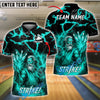 BlueJose Bowling Zeus Lightning STRIKE! Customized Name, Team Name 3D Shirt (4 Colors)