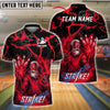 BlueJose Bowling Zeus Lightning STRIKE! Customized Name, Team Name 3D Shirt (4 Colors)