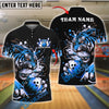 BlueJose Bowling Tiger Fierce Animal Design Customized Name, Team Name 3D Shirt (4 Colors)