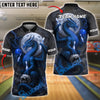 BlueJose Bowling Moonlight Dragon Skull Style Customized Name, Team Name 3D Shirt (4 Colors)
