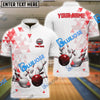 BlueJose Bowling And Pins Rising Level Up Strike Pattern Customized Name 3D Shirt (4 Colors)