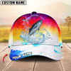 BlueJose Fishing Vibrant Sunset Personalized Cap (13 Breeds)
