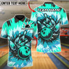 BlueJose Bowling And Pins Retro Tie-Dye Strike Customized Name, Team Name 3D Shirt (4 Colors)
