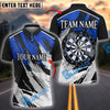 BlueJose Darts Grunge Target Strike Brush Style Personalized Name, Team Name Shirt (4 Colors)