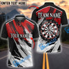 BlueJose Darts Grunge Target Strike Brush Style Personalized Name, Team Name Shirt (4 Colors)