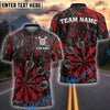 BlueJose Darts Black Marble Target Bullseye Personalized Name, Team Name Shirt (4 Colors)