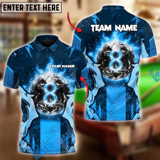 BlueJose Billiards Ball 8 Pool Titan Personalized Name Shirt (4 Colors)