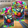 BlueJose Bowling Graffiti Colorful Customized Name, Team Name 3D Shirt
