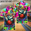 BlueJose Bowling Graffiti Colorful Customized Name, Team Name 3D Shirt