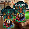 BlueJose Billiards Ball 8 The Final Shot of the Black Devil Customized Name, Team Name 3D Shirt (4 Colors)