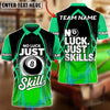 BlueJose Billiards Ball 8 Precision No Luck Customized Name, Team Name 3D Shirt (4 Colors)