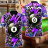 BlueJose Billiards Ball 8 Power Break Lightning Customized Name, Team Name 3D Shirt (4 Colors)