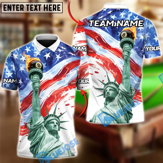 BlueJoses Billiards Ball 8 Freedom’s Final Shot Customized Name, Team Name 3D Shirt