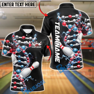 BlueJose Bowling And Pins Bowling Is In My Dna Customized Name, Team Name 3D Shirt