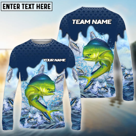 Bluejose Mahi-mahi Fishing Sea Hunt Hook Name & Team Name 3D Shirts