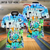 BlueJose Funny Bowling Ball&Pins Oh Spare Graffiti Style Customized Name, Team Name 3D Shirt (4 Colors)