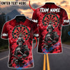 BlueJose Darts Skull Samurai of the Scarlet Board Multicolor Options Personalized Name Shirt (4 Colors)