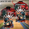 BlueJose Bowling & Pins Full Throttle Frame Customized Name, Team Name 3D Shirt (4 Colors)