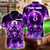 BlueJose Billiards Ball 8 Pool Skull Fire Personalized Name Shirt (4 Colors)