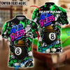 BlueJose Billiards 8-Ball God Bless Street Style Personalized Name Shirt (4 Colors)