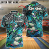 BlueJose Bowling Graffiti Claw Strike Customized Name, Team Name 3D Shirt (4 Colors)