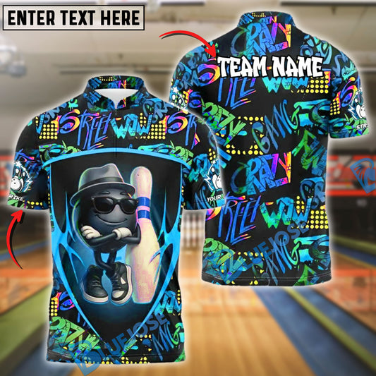 BlueJose Bowling Street Style Funny Ball Customized Name, Team Name 3D Shirt (4 Colors)