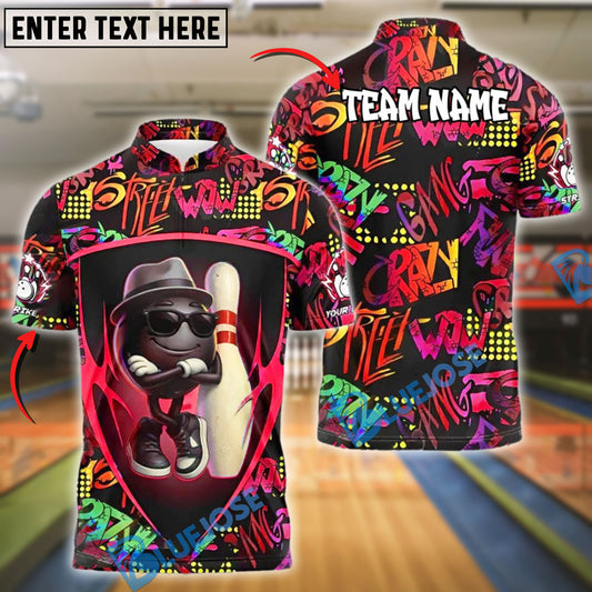 BlueJose Bowling Street Style Funny Ball Customized Name, Team Name 3D Shirt (4 Colors)