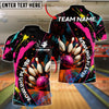 BlueJose Bowling Color Splash Strike Customized Name, Team Name 3D Shirt (4 Colors)