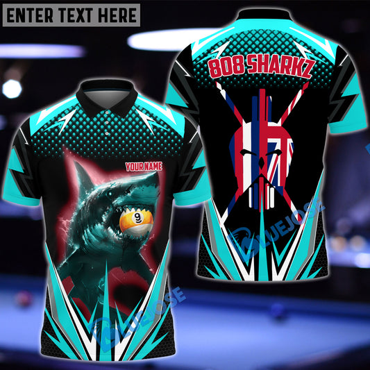 BlueJose Billiards Custom Shirt For Team 808 Sharkz