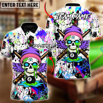 BlueJose Billiards Ball 8 Skull Havoc Customized Name, Team Name 3D Shirt