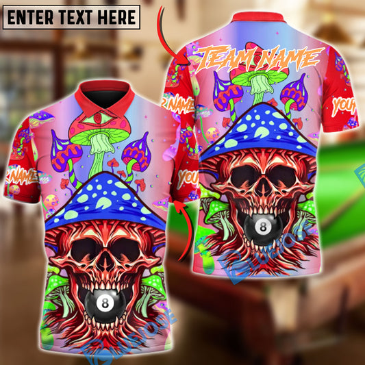 BlueJose Billiards 8-Ball Trippy Customized Name, Team Name 3D Shirt (4 Colors)