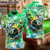 BlueJose Billiards 8-Ball Electro Flame Customized Name, Team Name 3D Shirt (4 Colors)