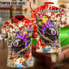 BlueJose Billiards 8-Ball Electro Flame Customized Name, Team Name 3D Shirt (4 Colors)