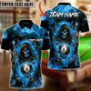 BlueJose Billiards 8-Ball Shadow Reaper Customized Name, Team Name 3D Shirt (4 Colors)