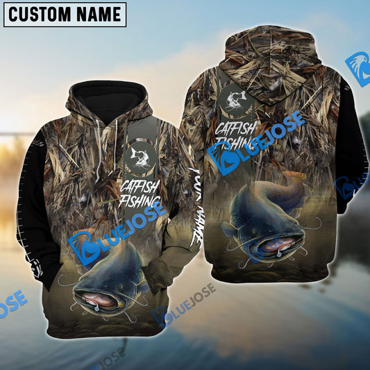 BlueJose Customize Name Catfish Fishing Nature 3D Shirts