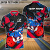 BlueJose Bowling And Pins Colorful Flame Throw Customized Name 3D Shirt (4 Colors)