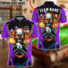 BlueJose Billiards Ball 8 Pool Skull Fire Thunder Design Personalized Name, Team Name Unisex Shirt (4 Colors)