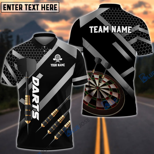 BlueJose Darts Metalic Style Personalized Name, Team Name 3D Shirt (4 Colors)