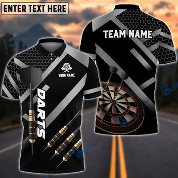 BlueJose Darts Metalic Style Personalized Name, Team Name 3D Shirt (4 Colors)